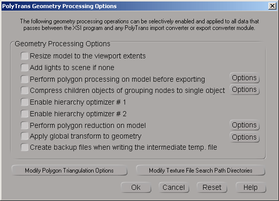 [Geometry Processing Options]